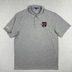 SCCA Polo Shirt Mens Medium Gray INDY 2021‎ Runoffs Grassroots Racing Racecar